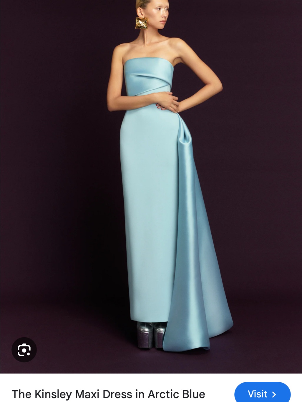 Solace London Strapless Maxi Dress In Arctic Blue